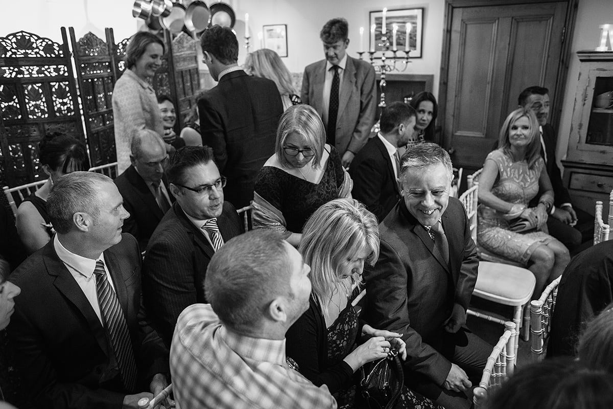 guests take their seats before the wedding ceremony