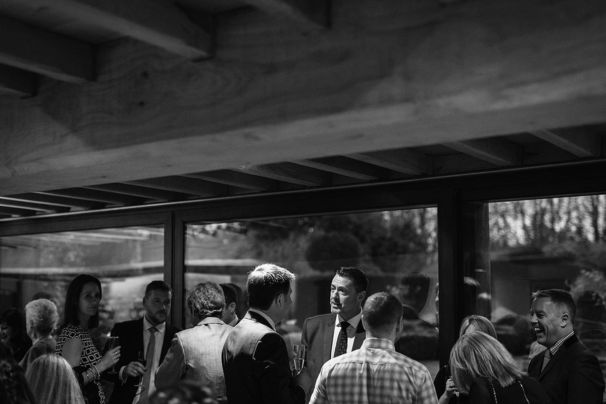 guests at a chaucer barn wedding