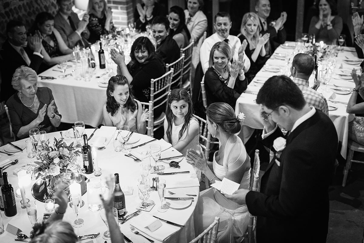 the bride applauds her daughter