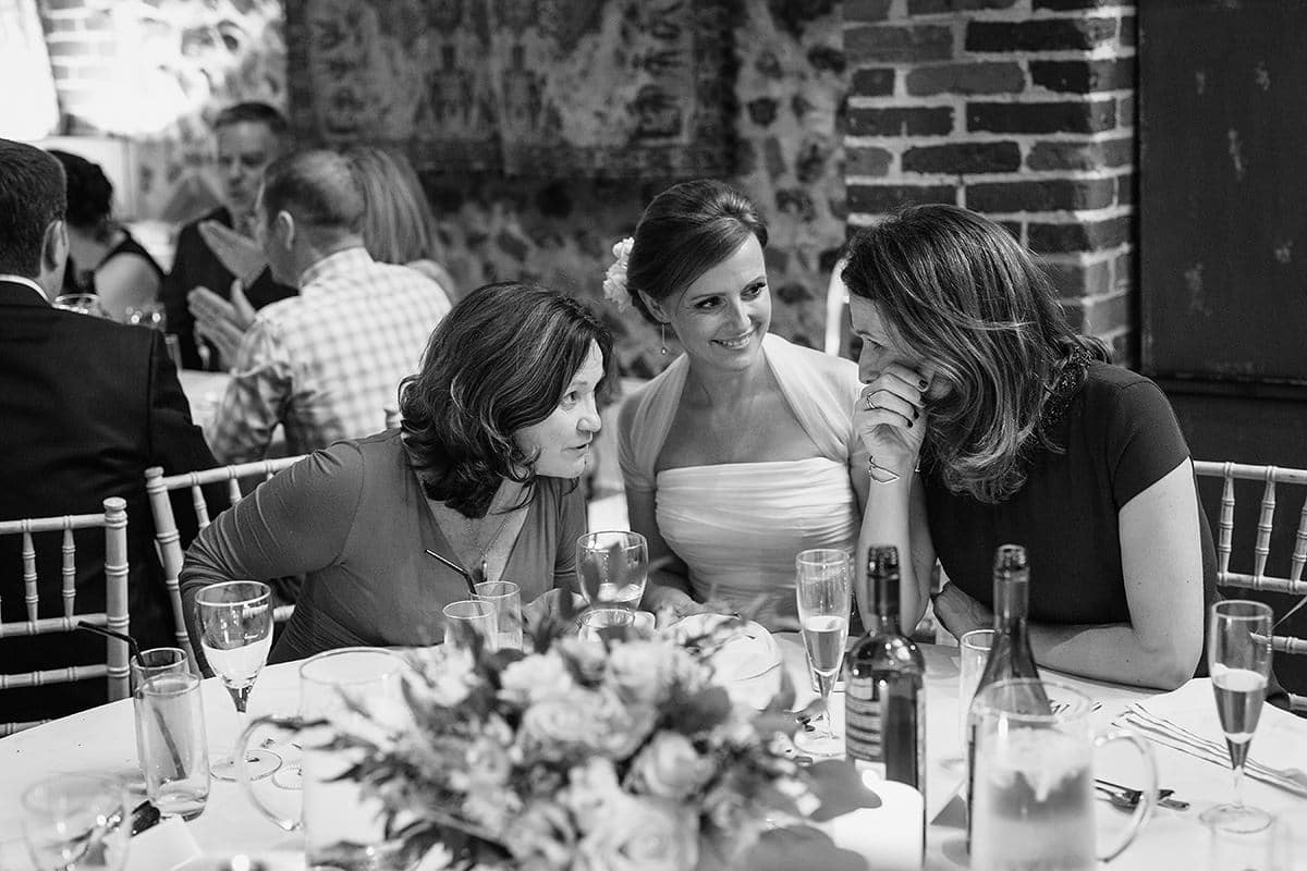 the bride and her friends talk