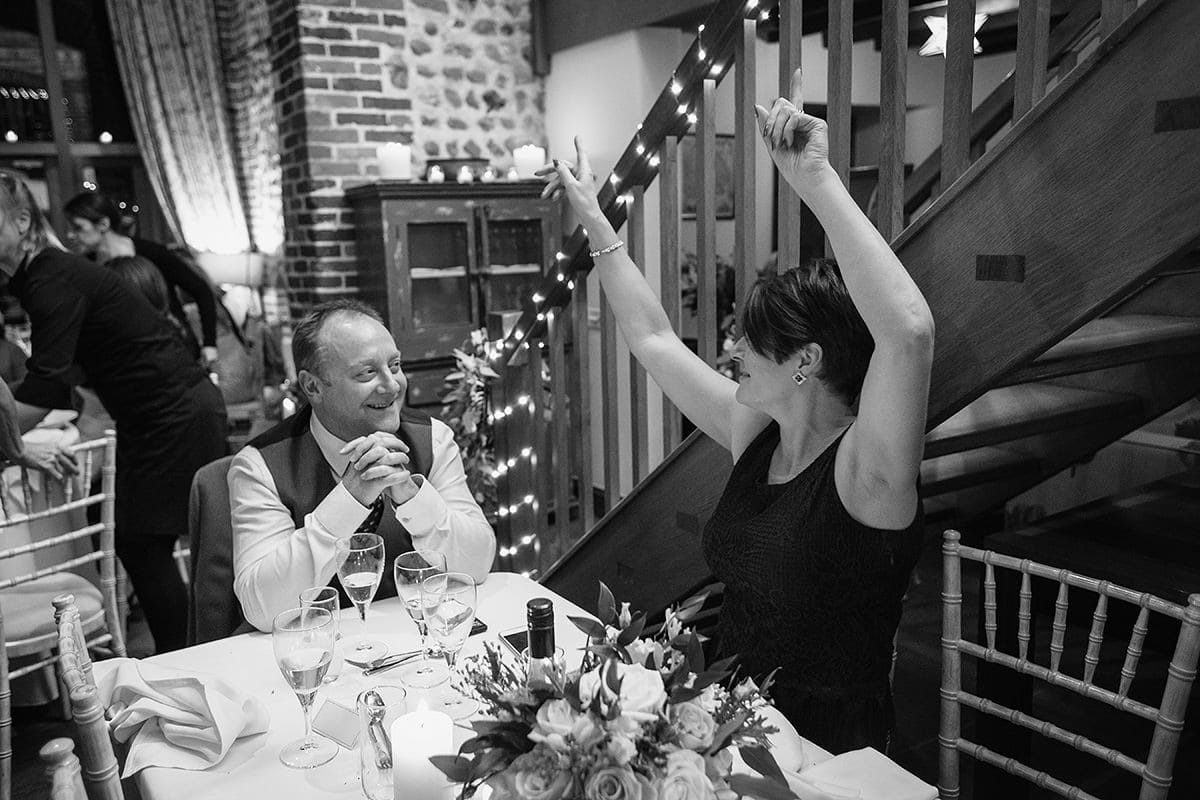 partying during the wedding breakfast