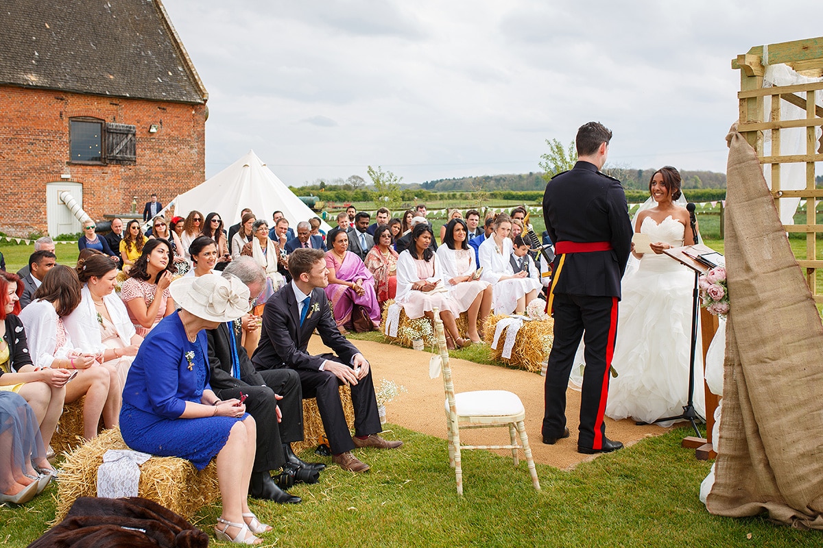 an outdoor ceremony at godwick hall