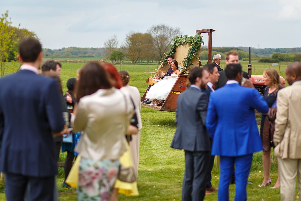 guest welcome the couple back to godwick barn