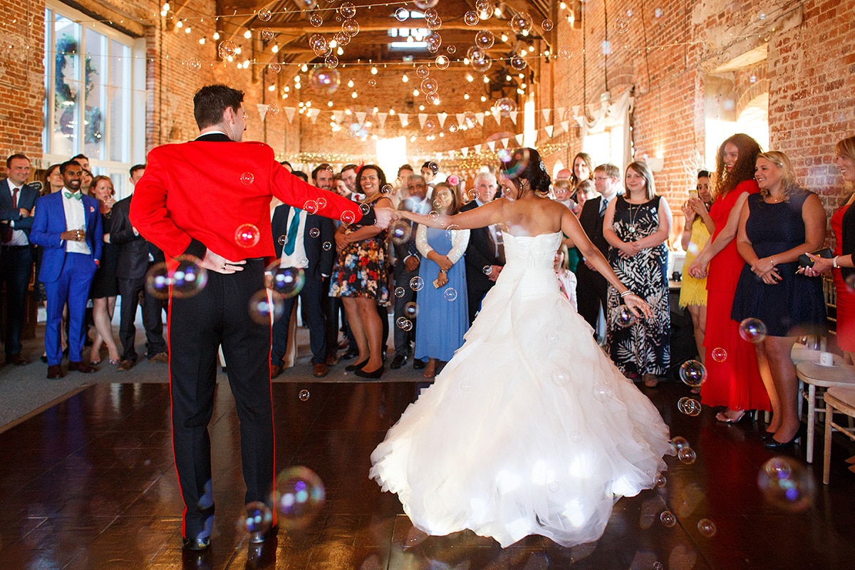 the first dance with bubbles