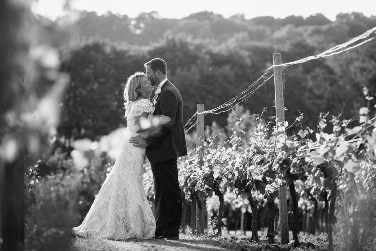laura and todd at their bluebell vineyard wedding