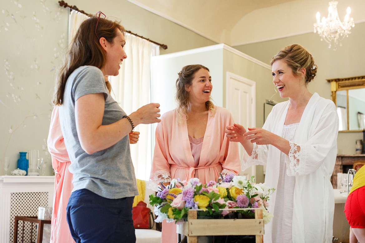 the flowers arrive for the girls