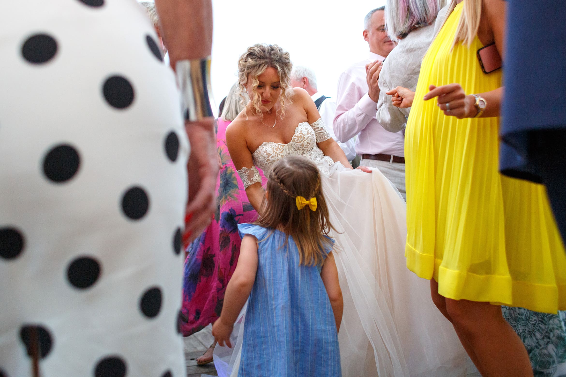 polly dances with a young guest