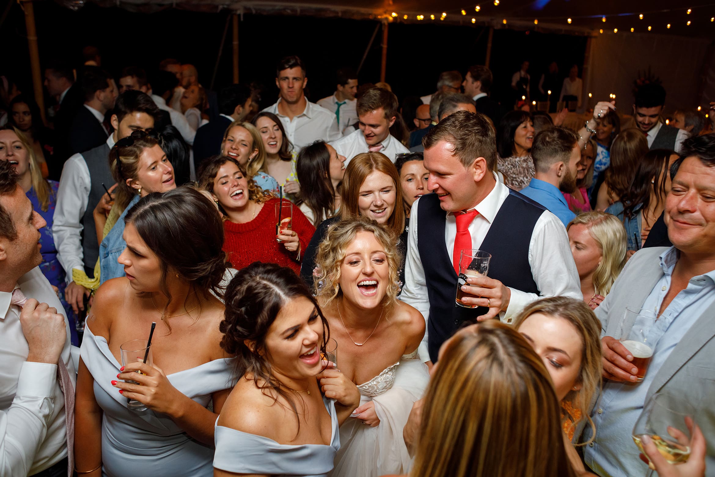 bride and groom on the dancefloor