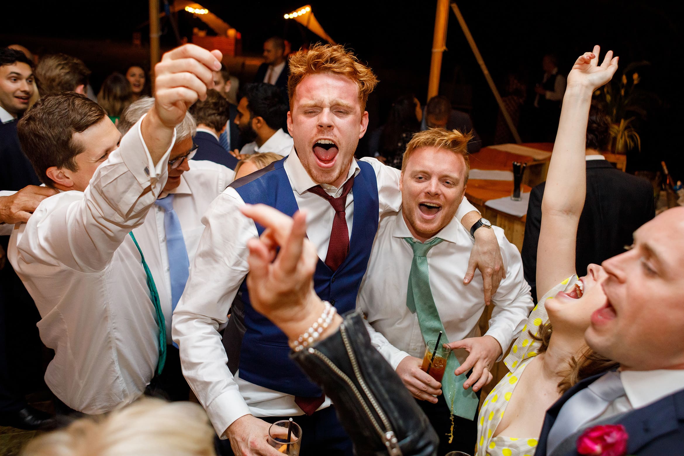 wedding guests on the dancefloor