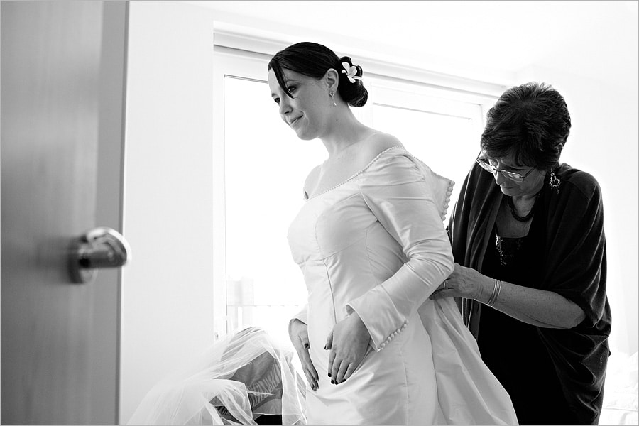 fitting the wedding dress