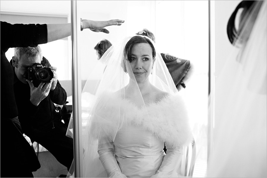 photographing bride getting ready