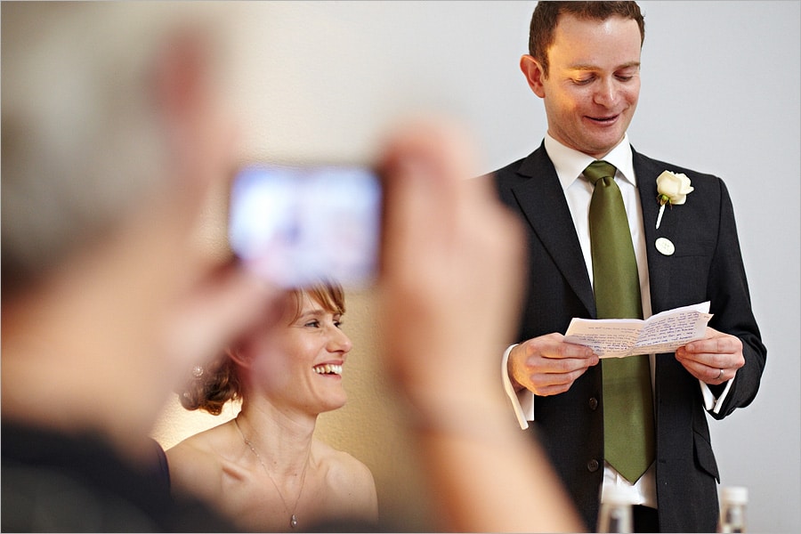 grooms wedding speech at the ICA