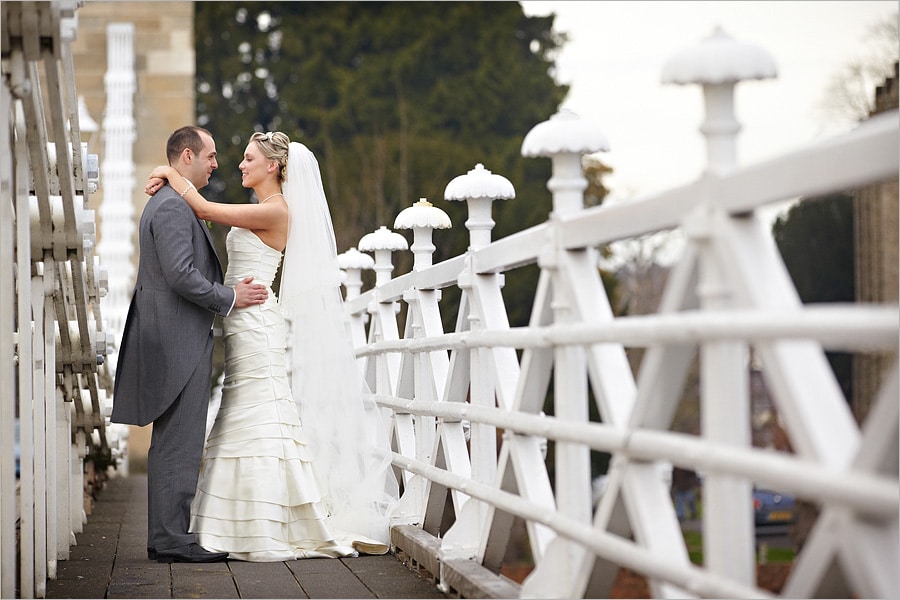 a wedding on the bridge in marlow