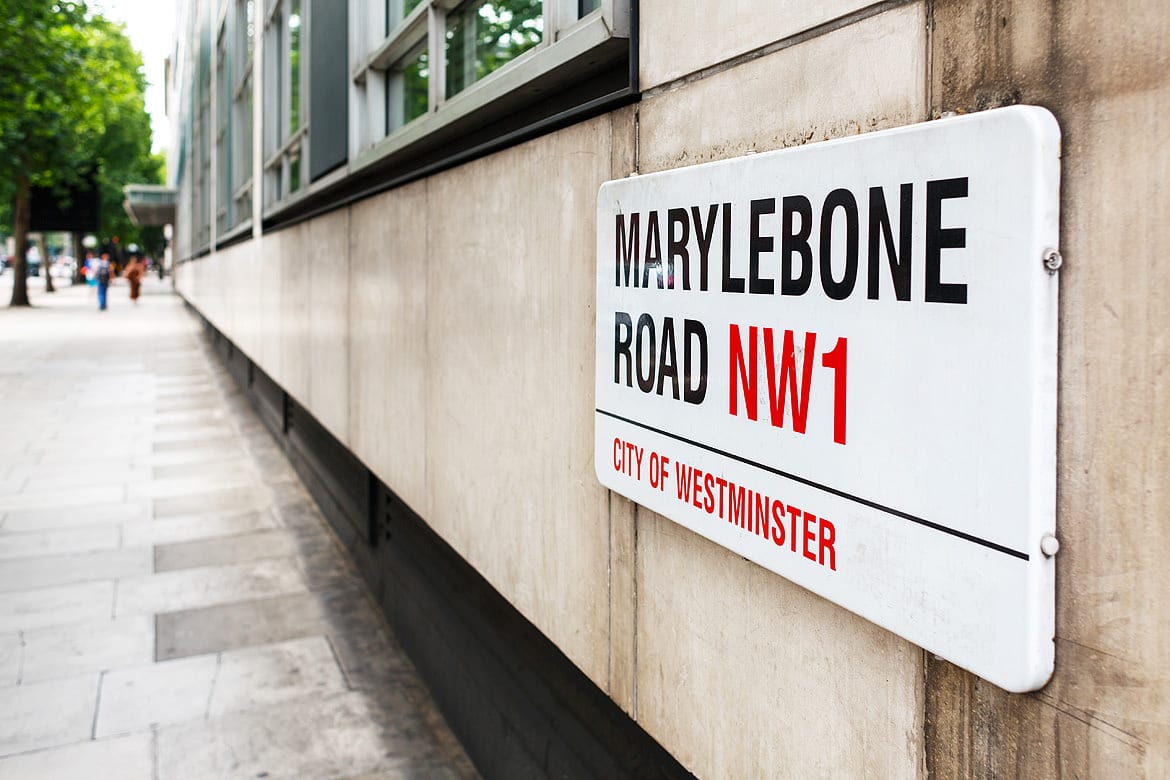 marylebone road street sign