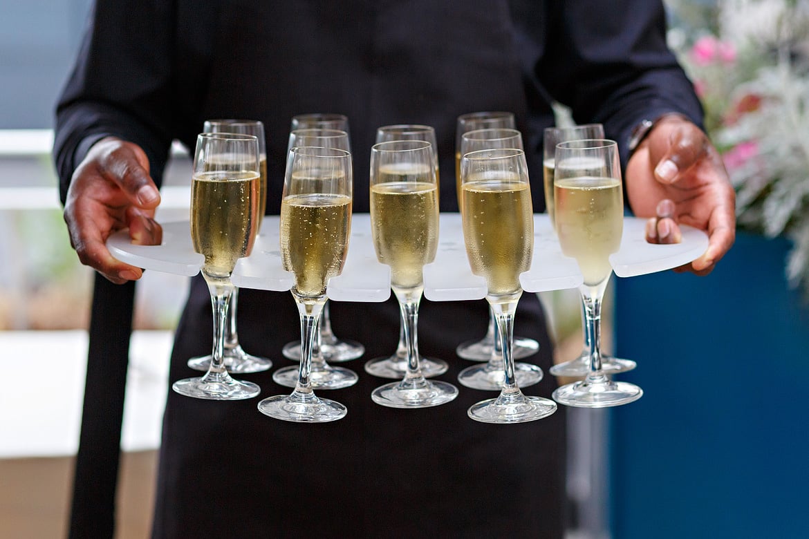 champagne served at an RAS wedding