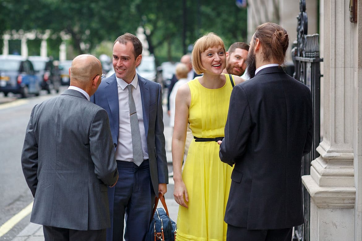 guests arrive at the wedding