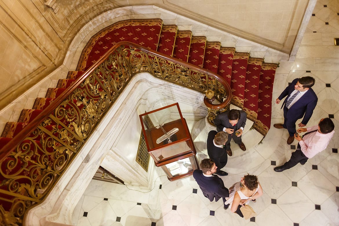 looking down the stairwell at the ras