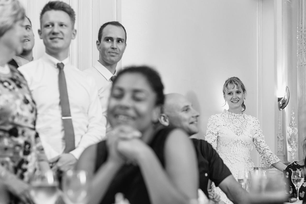 the bride listens to her fathers speech