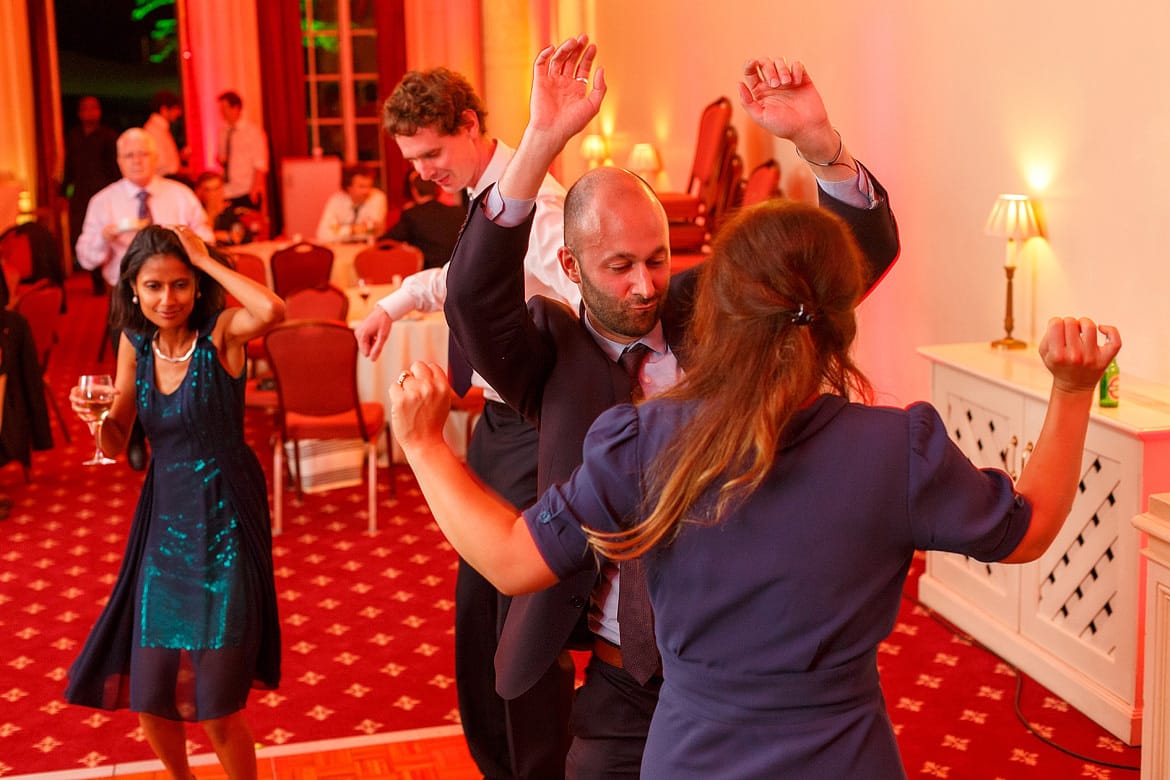 wedding guests dancing