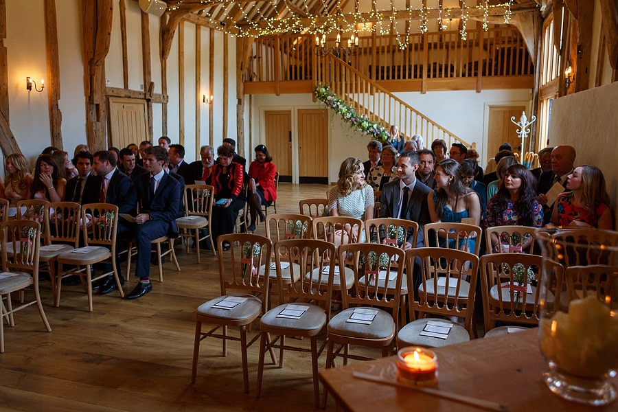 guests wait in the ceremony room