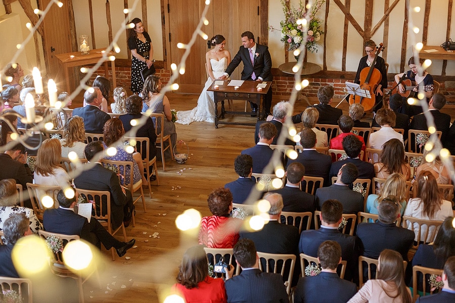 looking down on the ceremony from above