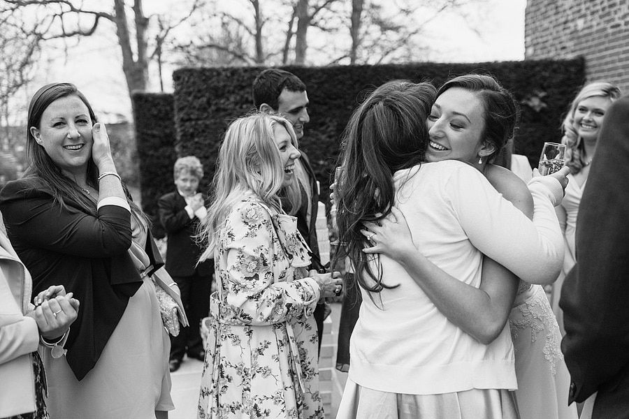 the bride greets her guests