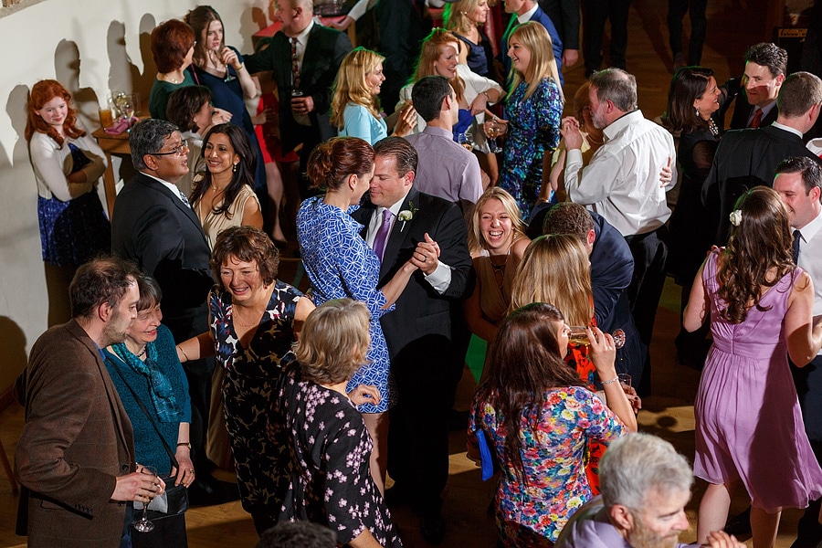 wide shot of the guests dancing