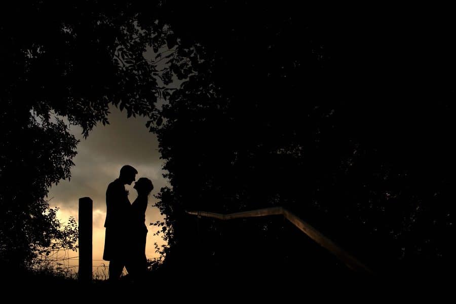 folly farm wedding silhouette