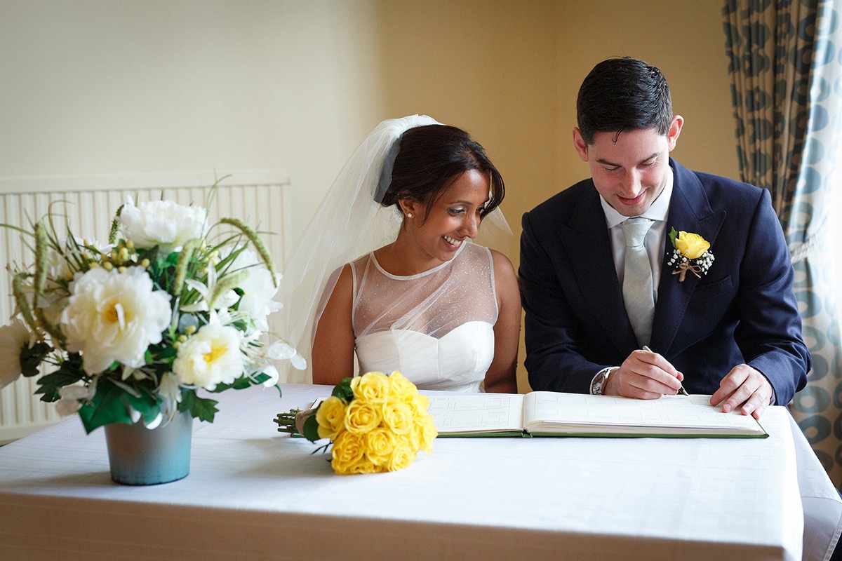 signing the register at norwich registry office