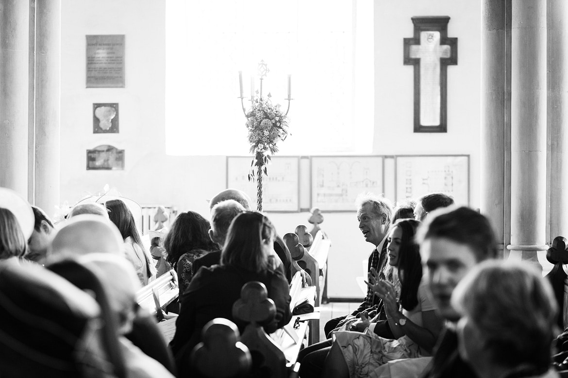 guests inside the church ready for a an aldeburgh wedding