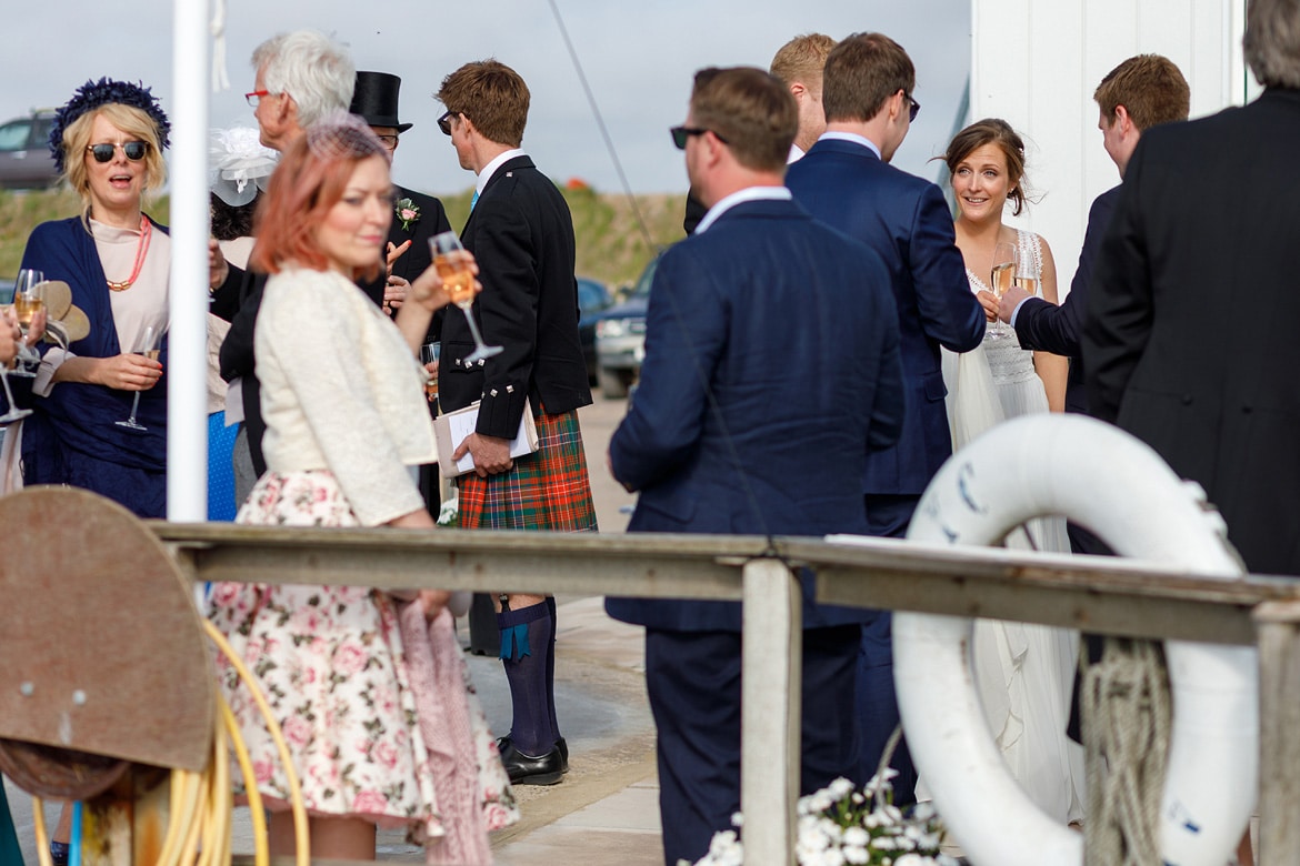 the bride at the drinks reception