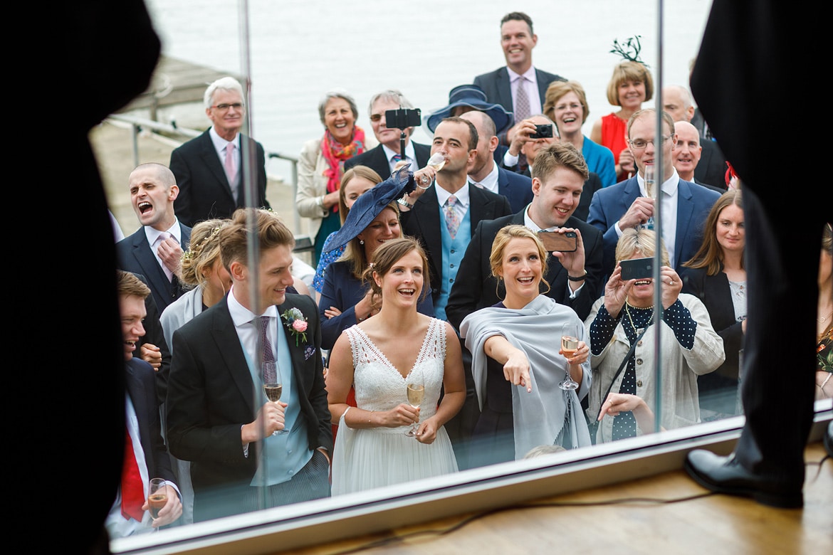 the bride laughs at her fathers speech