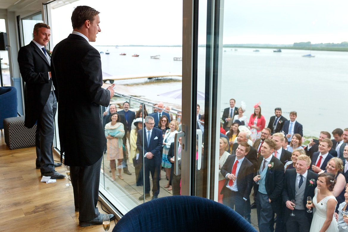 one of the grooms brothers gives a speech