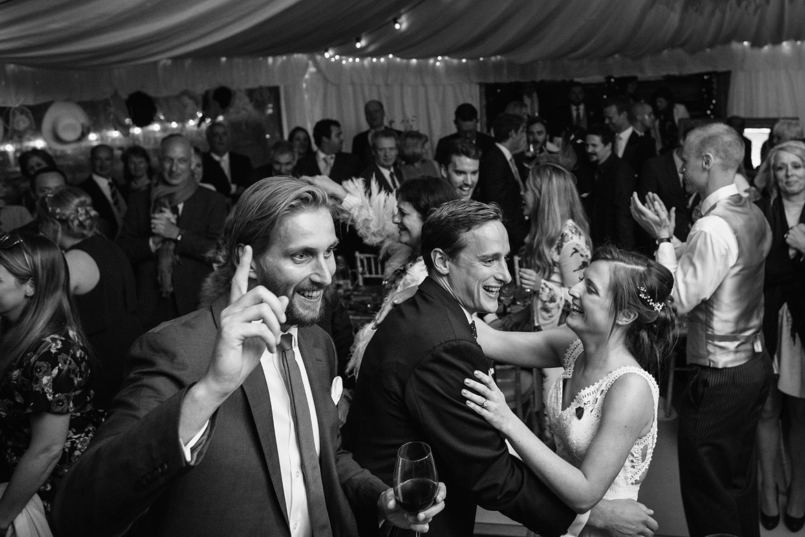 dancing in the marquee at an aldeburgh wedding