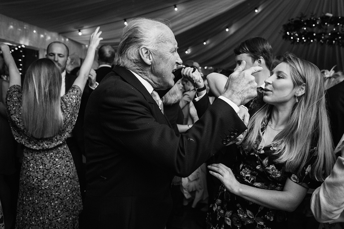 dancing in the marquee at an aldeburgh wedding