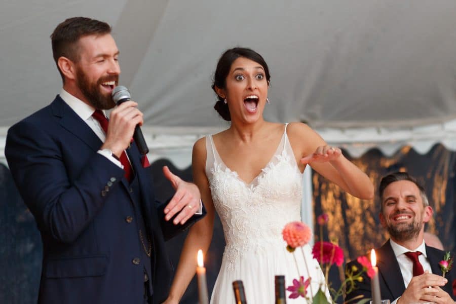 speeches during an autumn wedding at kimberley hall