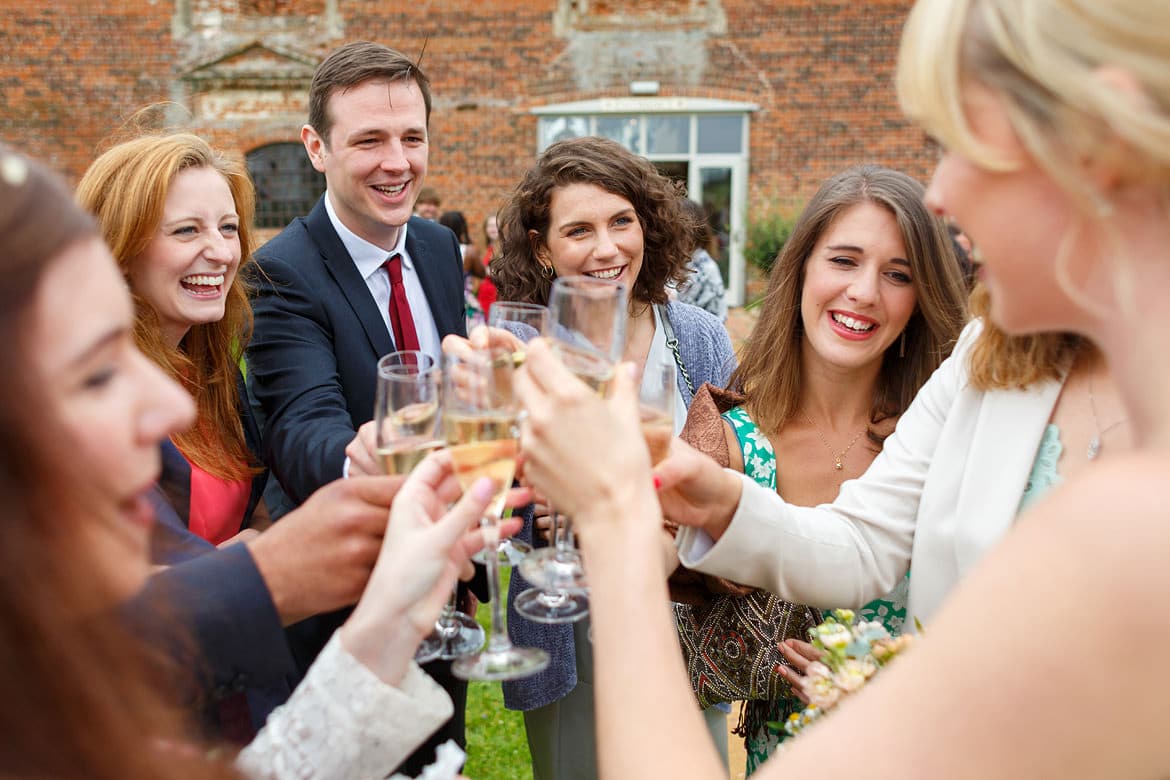 guests toast the bride