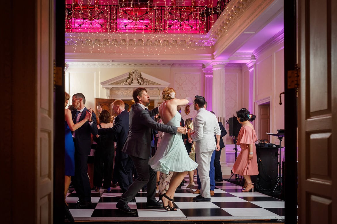 wedding guests dance at hedsor house