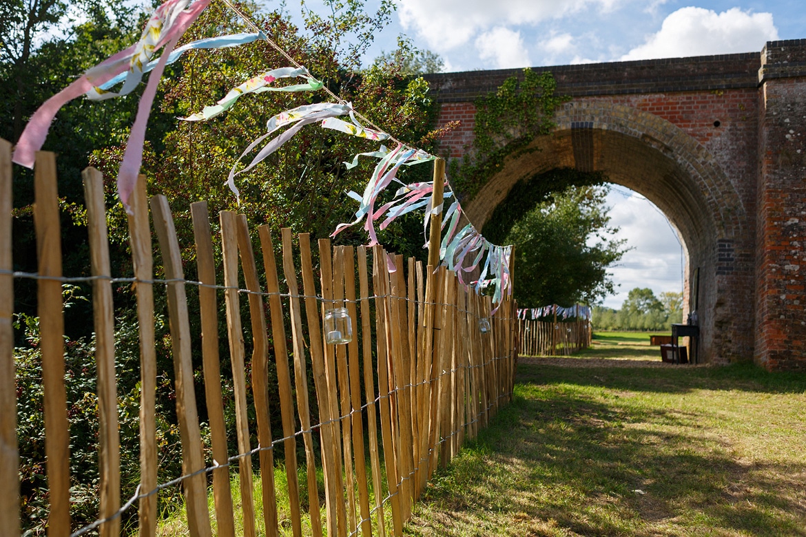 streamers decorating a suffolk wedding