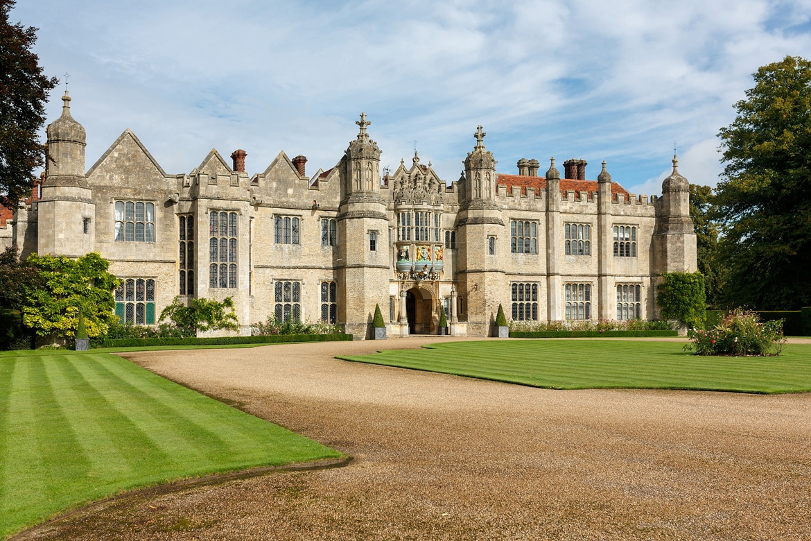 hengrave hall on a sunny wedding day