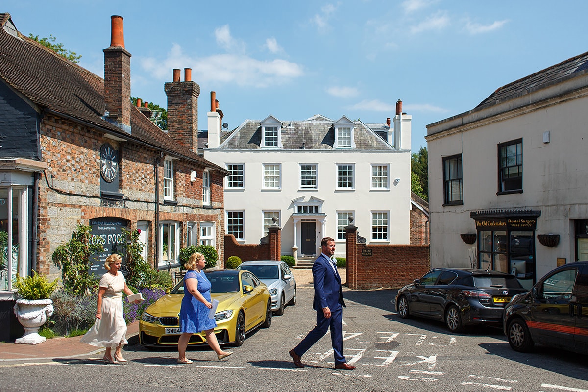 the groom walks to cuckfield church