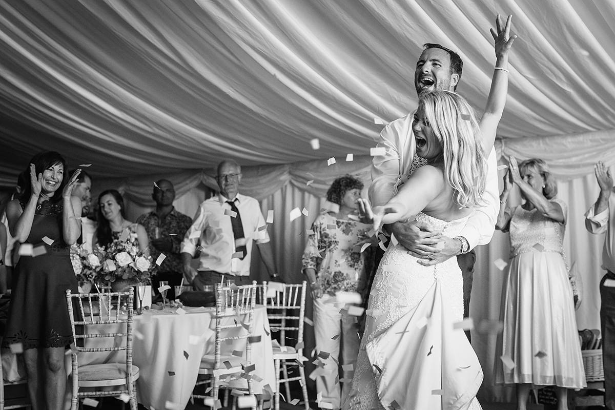 cheers at the end of the first dance