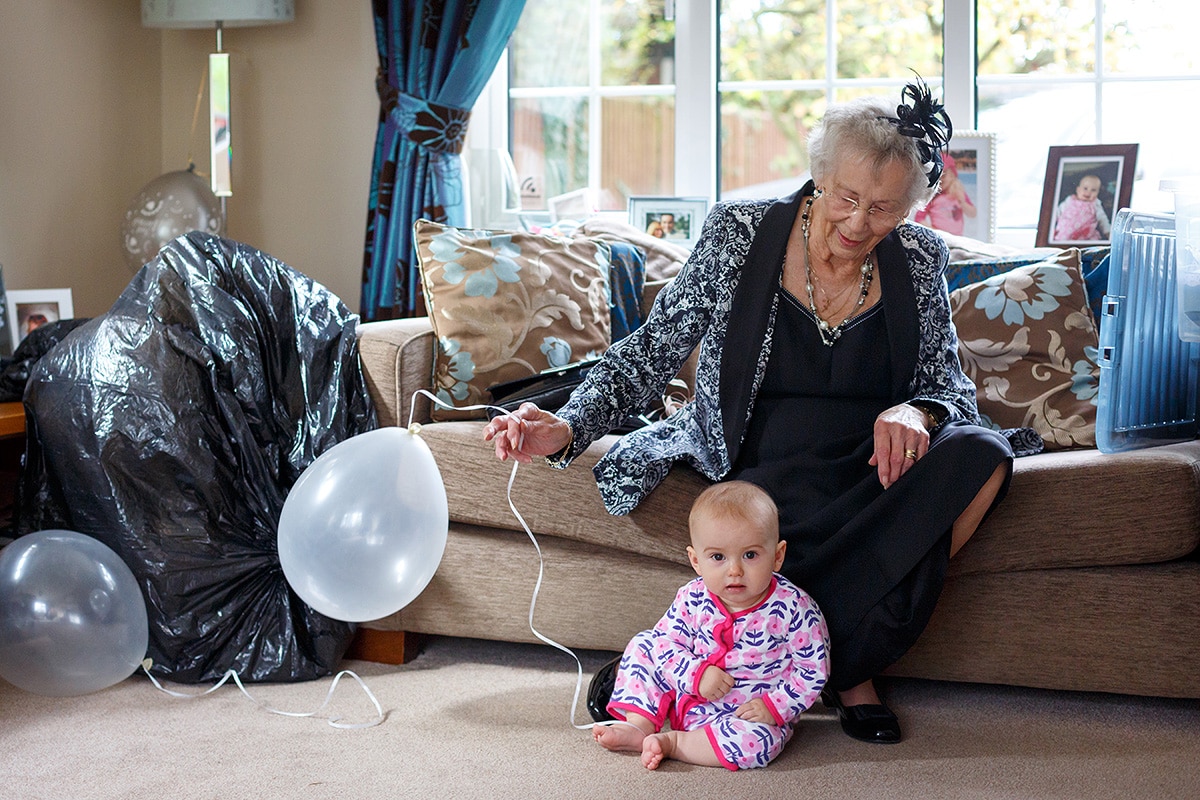 grandmother playing with her granddaughter