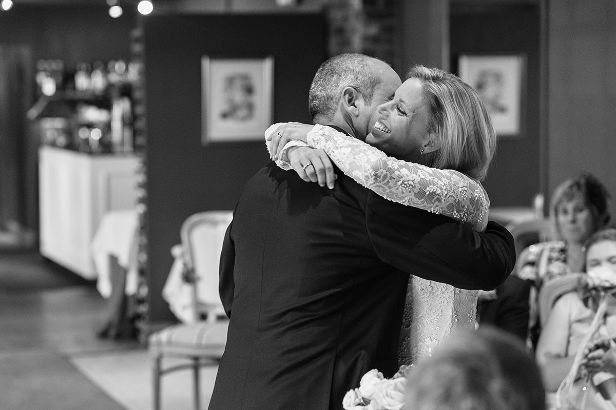 a hug as the ceremony finishes