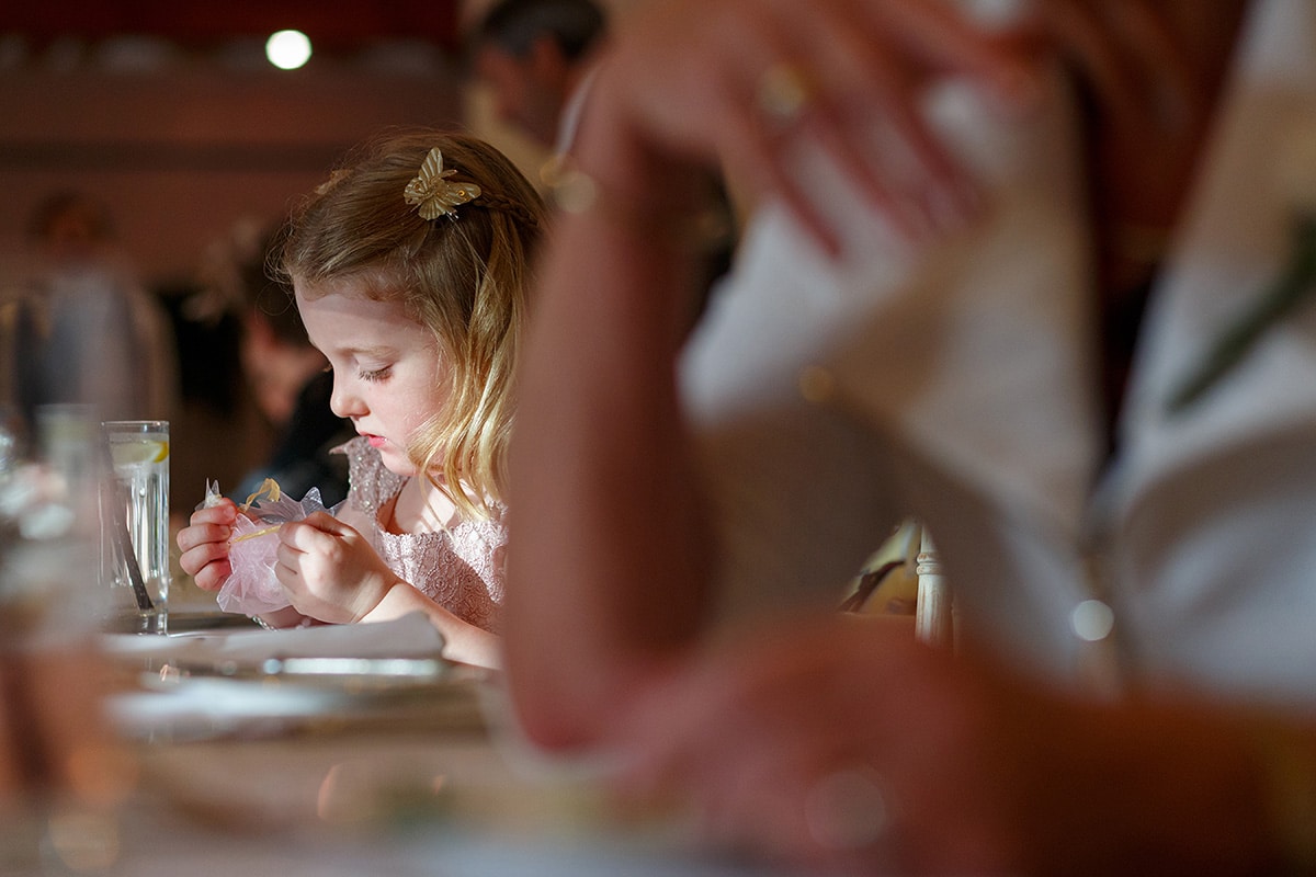 wedding guests seated at the dining table