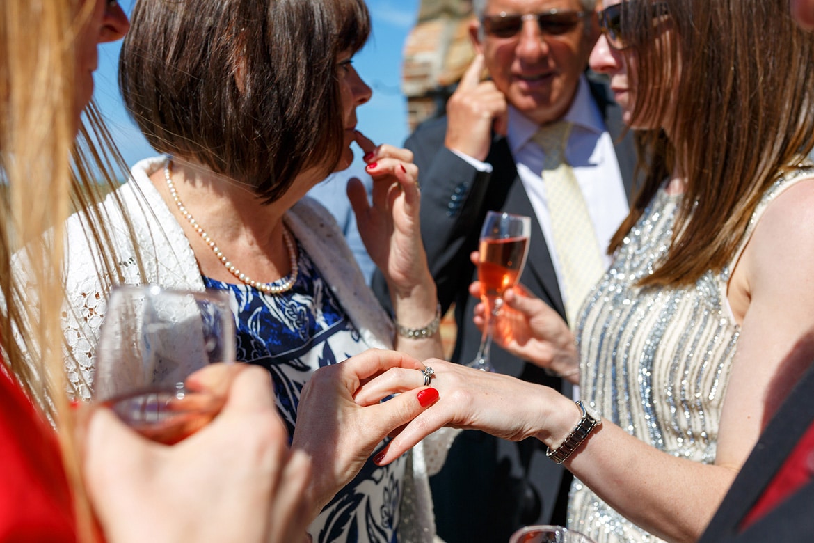 looking at the brides ring