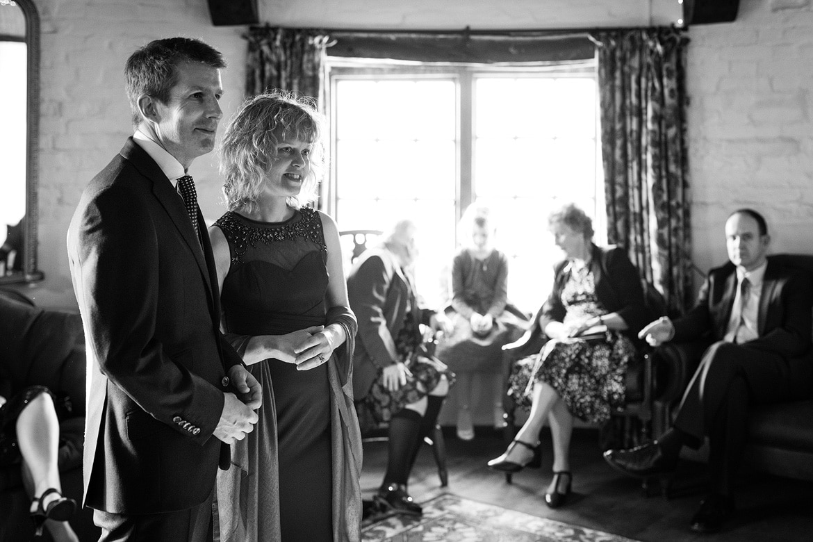 bride and groom in the ceremony room at cley windmill