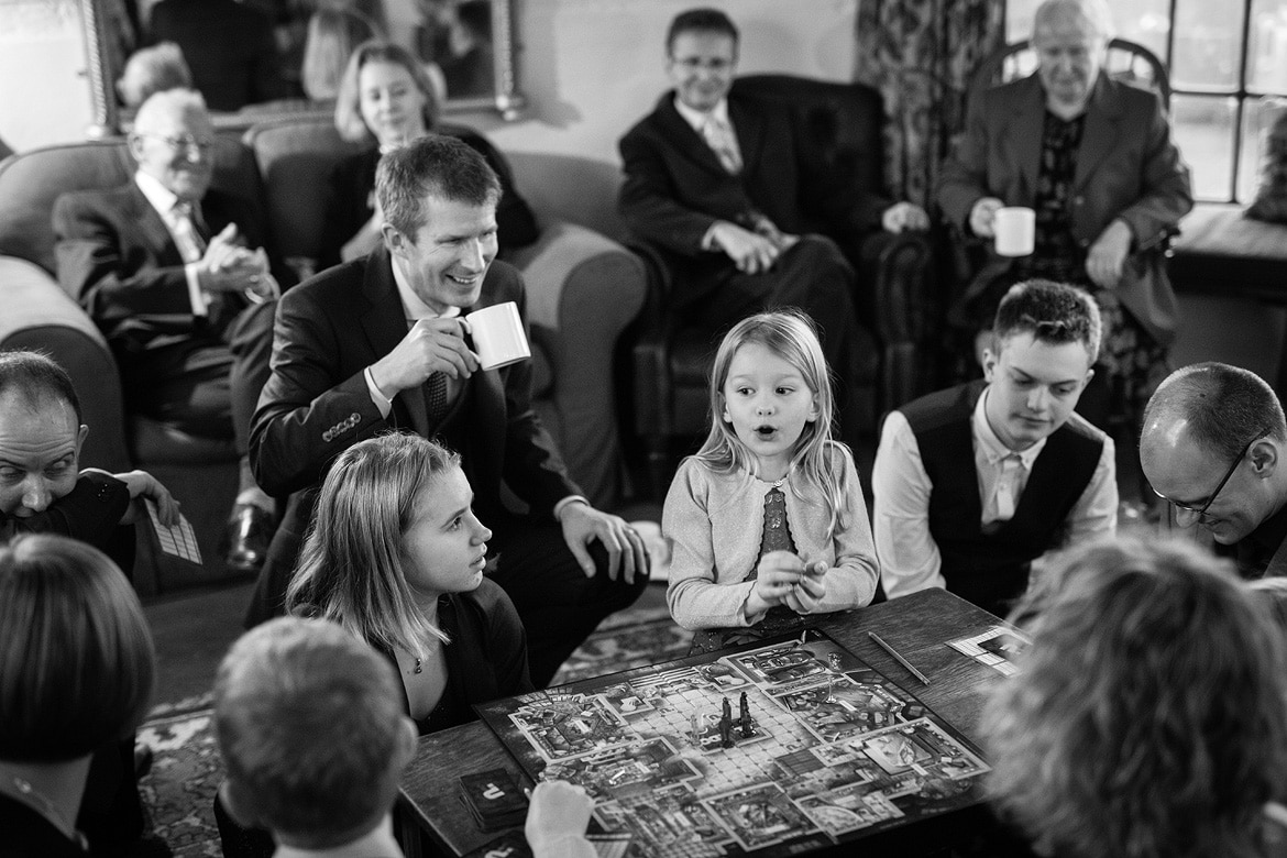playing cluedo with the wedding guests