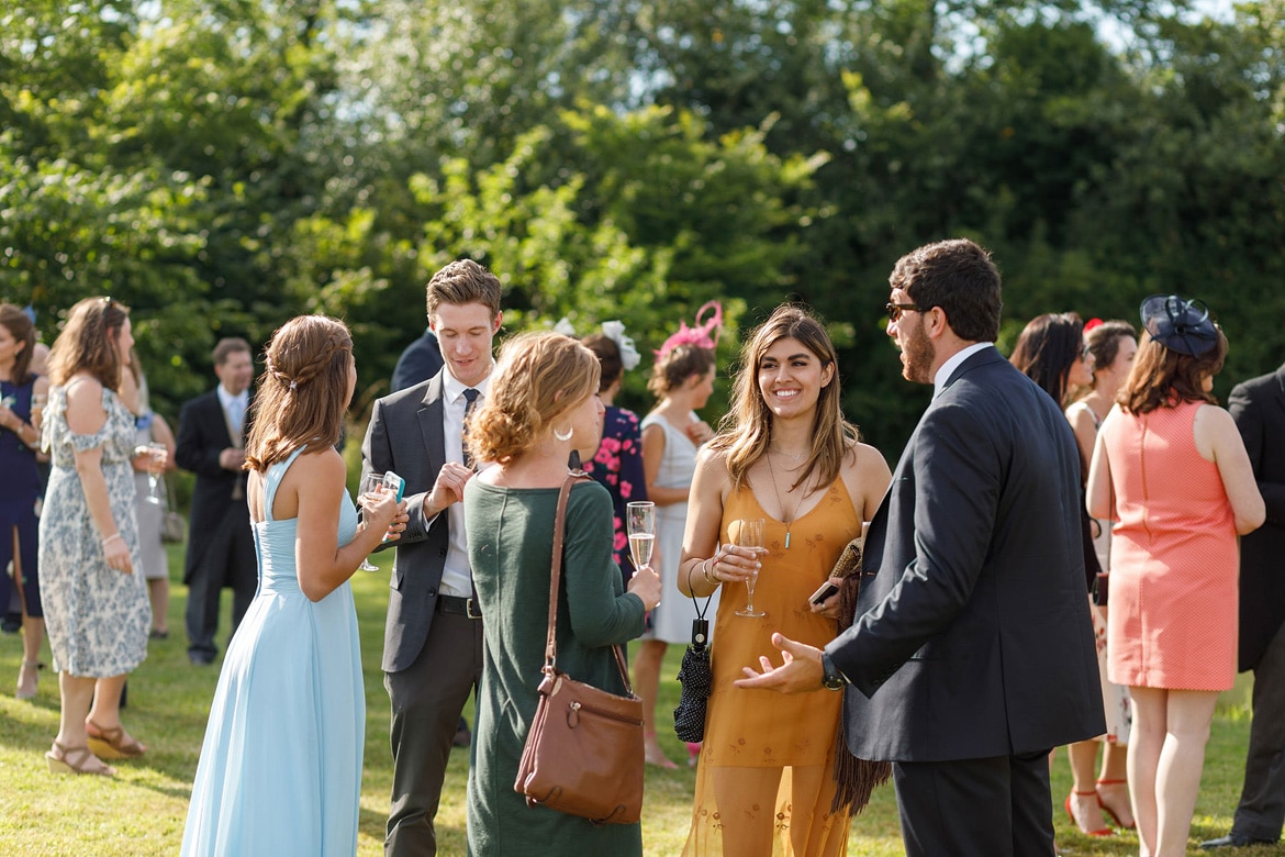 guests enjoying the champagne reception