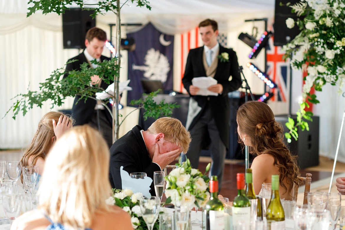 the best men speak at a suffolk marquee wedding